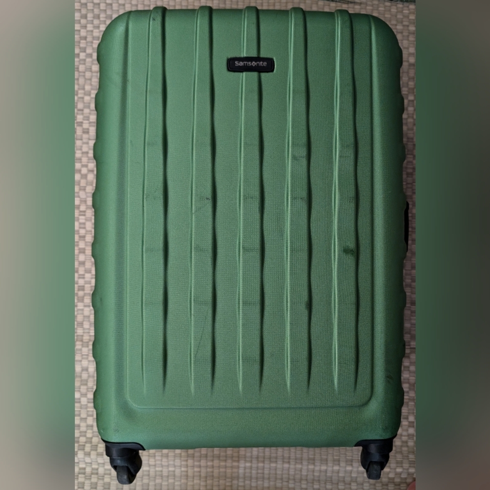 Samsonite Checked Bag Hardside Roller Luggage Green